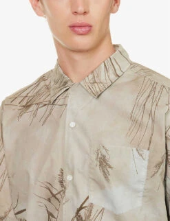 Norse Projects Carsten Graphic-print Boxy-fit Cotton Shirt -Fit & Flow Clothing Sales Store R04148518 LIGHTKHAKI ALT04