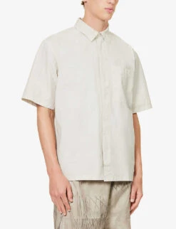 Norse Projects Ivan Typewriter Short-sleeved Boxy-fit Cotton Shirt 7 Norse Projects Ivan Typewriter Short-sleeved Boxy-fit Cotton Shirt -Fit & Flow Clothing Sales Store R04148521 MARBLEWHITE ALT02