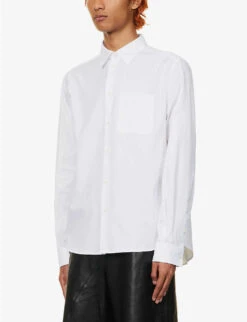 Loewe Anagram-embroidered Patch-pocket Regular-fit Cotton-poplin Shirt -Fit & Flow Clothing Sales Store R04149847 WHITE ALT02