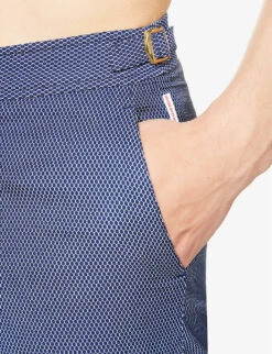 ORLEBAR BROWN Bulldog Geometric-print Regular-fit Woven Swim Shorts -Fit & Flow Clothing Sales Store R04150079 HONEYCOMB ALT04