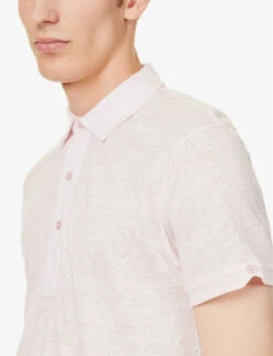 ORLEBAR BROWN Sebastian Short-sleeved Linen Polo Shirt -Fit & Flow Clothing Sales Store R04150089 ROSE ALT04