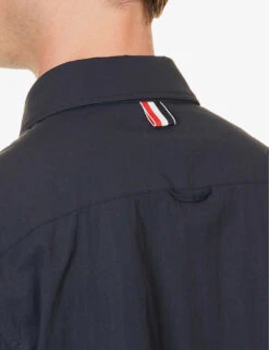 Striped-grosgrain Trim Brand-patch Regular-fit Shell Shirt -Fit & Flow Clothing Sales Store R04152258 NAVY ALT04