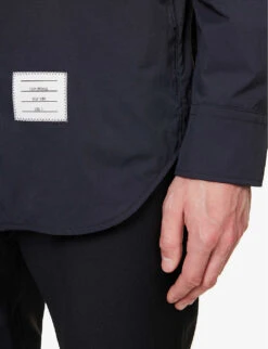 Striped-grosgrain Trim Brand-patch Regular-fit Shell Shirt -Fit & Flow Clothing Sales Store R04152258 NAVY ALT05