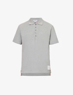 Striped-trim Relaxed-fit Cotton-jersey Polo Shirt