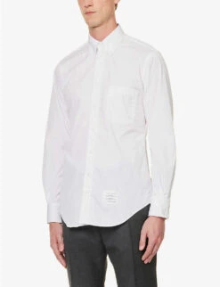 Brand-patch Grosgrain-tab Regular-fit Cotton Shirt -Fit & Flow Clothing Sales Store R04152266 WHITE ALT02