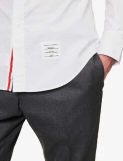 Brand-patch Grosgrain-tab Regular-fit Cotton Shirt -Fit & Flow Clothing Sales Store R04152266 WHITE ALT04