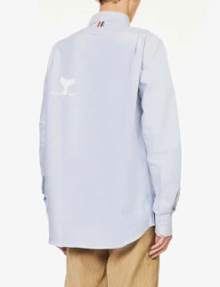 Appliqué-embellished Regular-fit Cotton Shirt -Fit & Flow Clothing Sales Store R04152296 LIGHTBLUE ALT03