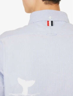 Appliqué-embellished Regular-fit Cotton Shirt -Fit & Flow Clothing Sales Store R04152296 LIGHTBLUE ALT04