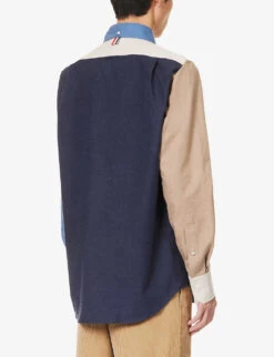 Colour-blocked Brand-patch Regular-fit Cotton-twill Shirt -Fit & Flow Clothing Sales Store R04152297 OFFWHITE ALT03