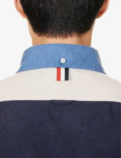 Colour-blocked Brand-patch Regular-fit Cotton-twill Shirt -Fit & Flow Clothing Sales Store R04152297 OFFWHITE ALT05
