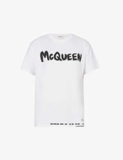 Alexander McQueen Graffiti Graphic-print Regular-fit Cotton-jersey T-shirt