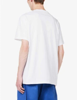 Alexander McQueen Brand-embroidered Regular-fit Cotton-jersey T-shirt -Fit & Flow Clothing Sales Store R04153550 WHITE ALT03