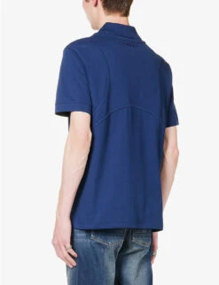 Alexander McQueen Harness-stitched Regular-fit Cotton-piqué Polo Shirt -Fit & Flow Clothing Sales Store R04153554 INDIGO ALT03
