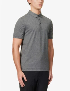Lululemon Evolution Regular-fit Recycled-polyester-blend Polo Shirt -Fit & Flow Clothing Sales Store R04153890 HEATHEREDBLACK ALT02