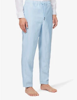 Relaxed-fit Straight-leg Linen Trousers -Fit & Flow Clothing Sales Store R04155308 BLUE ALT02