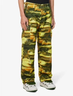 ERL Surfer-print Wide-leg Mid-rise Cotton Trousers -Fit & Flow Clothing Sales Store R04155757 ERLACIDSUNSET ALT02