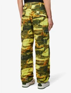 ERL Surfer-print Wide-leg Mid-rise Cotton Trousers -Fit & Flow Clothing Sales Store R04155757 ERLACIDSUNSET ALT03