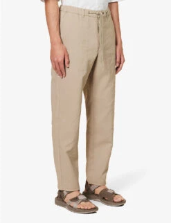Snow Peak Air Comfort Regular-fit Tapered-leg Woven Trousers -Fit & Flow Clothing Sales Store R04159202 BEIGE ALT02