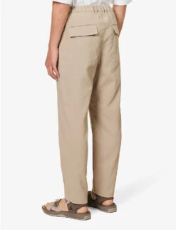 Snow Peak Air Comfort Regular-fit Tapered-leg Woven Trousers -Fit & Flow Clothing Sales Store R04159202 BEIGE ALT03