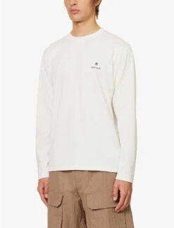 Snow Peak Logo-print Crewneck Cotton-blend T-shirt -Fit & Flow Clothing Sales Store R04159214 WHITE ALT02