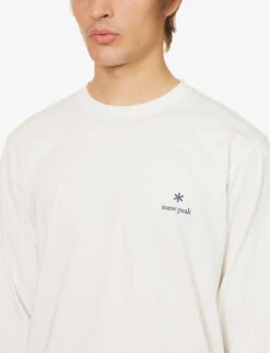 Snow Peak Logo-print Crewneck Cotton-blend T-shirt -Fit & Flow Clothing Sales Store R04159214 WHITE ALT04