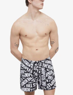 THE KOOPLES Logo-print Woven Swim Shorts -Fit & Flow Clothing Sales Store R04159889 BLA01 ALT02