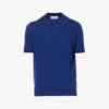 JOHN SMEDLEY Ribbed-texture Short-sleeved Wool Polo Shirt