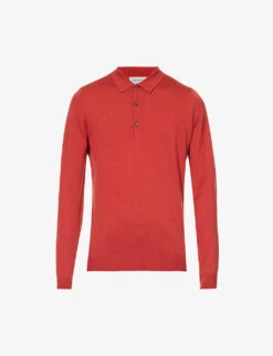 JOHN SMEDLEY Collared Merino Wool-knit Polo Shirt