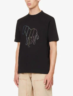 Zebra Graphic-print Regular-fit Organic-cotton-jersey T-shirt -Fit & Flow Clothing Sales Store R04161304 BLACK ALT02