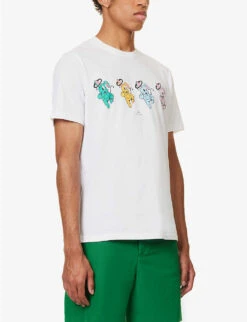 Bunny-print Crewneck Cotton-jersey T-shirt -Fit & Flow Clothing Sales Store R04161316 WHITE ALT02