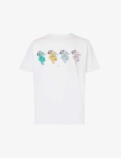 Bunny-print Crewneck Cotton-jersey T-shirt