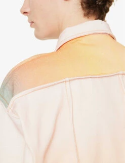 Sunset Panelled Gradient-print Oversized Denim Shirt -Fit & Flow Clothing Sales Store R04161583 MULTI ALT04