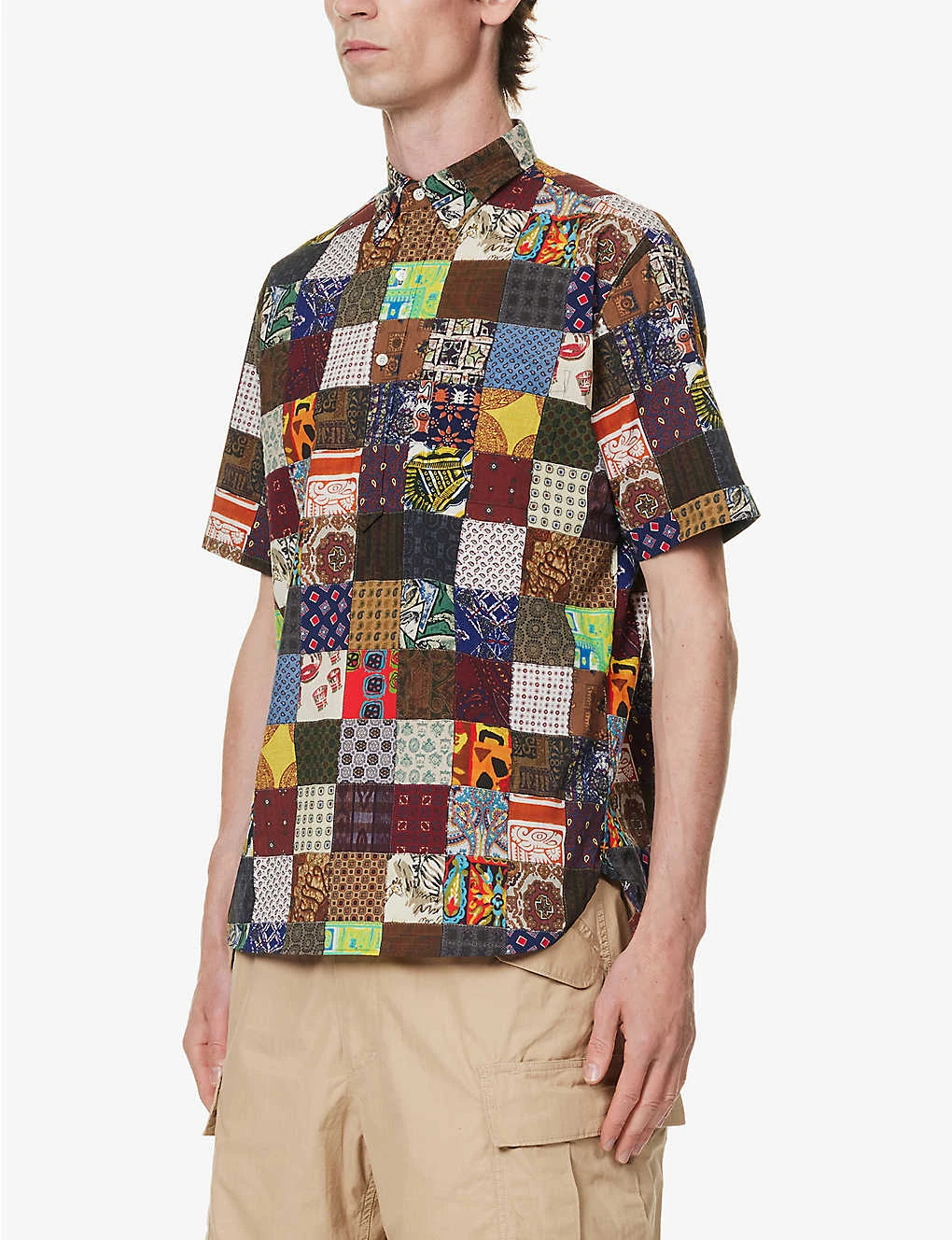 Patchwork-pattern Regular-fit Woven Shirt 3 Patchwork-pattern Regular-fit Woven Shirt - Image 3