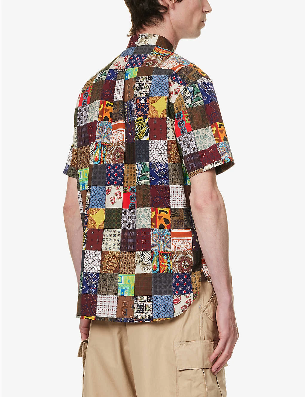 Patchwork-pattern Regular-fit Woven Shirt 4 Patchwork-pattern Regular-fit Woven Shirt - Image 4
