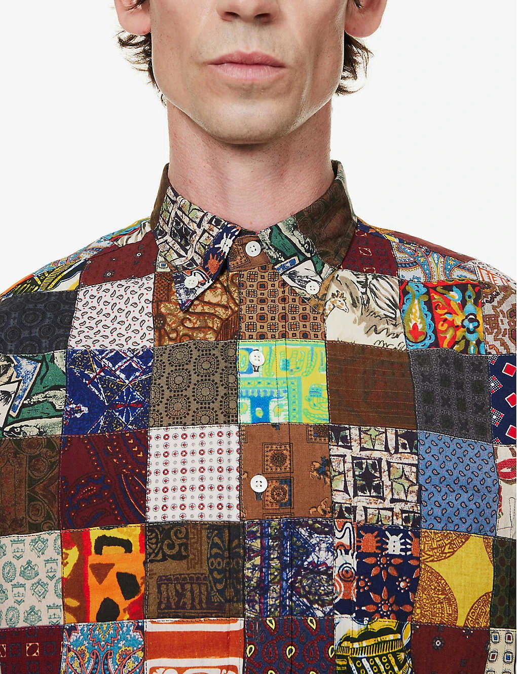Patchwork-pattern Regular-fit Woven Shirt 5 Patchwork-pattern Regular-fit Woven Shirt - Image 5