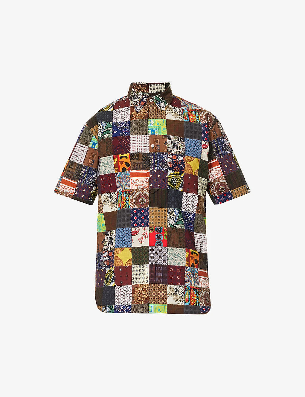 Patchwork-pattern Regular-fit Woven Shirt 1 Patchwork-pattern Regular-fit Woven Shirt
