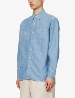 Work Patch-pocket Cotton Shirt -Fit & Flow Clothing Sales Store R04162313 SAX ALT02