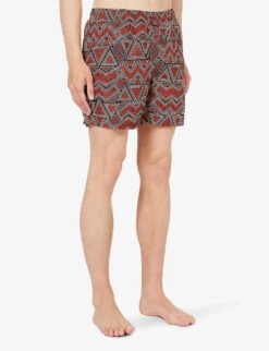Speedo Watershort 40cm Geo-print Recycled-polyester Swim Shorts -Fit & Flow Clothing Sales Store R04163368 OXBLOODNECTARINEBLACK ALT02