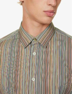 PAUL SMITH Artist Stripe Patterned Regular-fit Cotton-poplin Shirt 10 PAUL SMITH Artist Stripe Patterned Regular-fit Cotton-poplin Shirt -Fit & Flow Clothing Sales Store R04165102 MULTICOLOURED ALT04