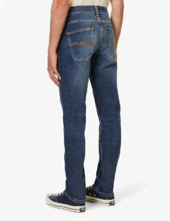 Nudie Jeans Lean Dean Tapered-leg Mid-rise Stretch-denim Jeans -Fit & Flow Clothing Sales Store R04165221 TROUBLEDSEA ALT03