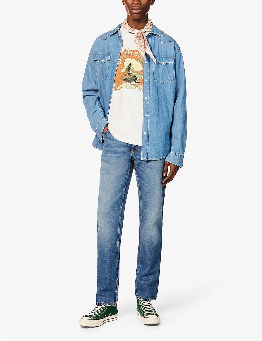 Nudie Jeans Roy Every Mountain Graphic-print Relaxed-fit Cotton-jersey T-shirt 2 Nudie Jeans Roy Every Mountain Graphic-print Relaxed-fit Cotton-jersey T-shirt - Image 2