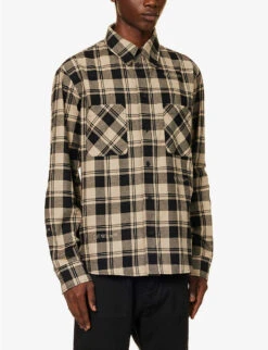 Branded Plaid-patterned Relaxed-fit Cotton Shirt 7 Branded Plaid-patterned Relaxed-fit Cotton Shirt -Fit & Flow Clothing Sales Store R04166733 BEIGE ALT02