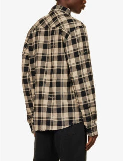 Branded Plaid-patterned Relaxed-fit Cotton Shirt 8 Branded Plaid-patterned Relaxed-fit Cotton Shirt -Fit & Flow Clothing Sales Store R04166733 BEIGE ALT03