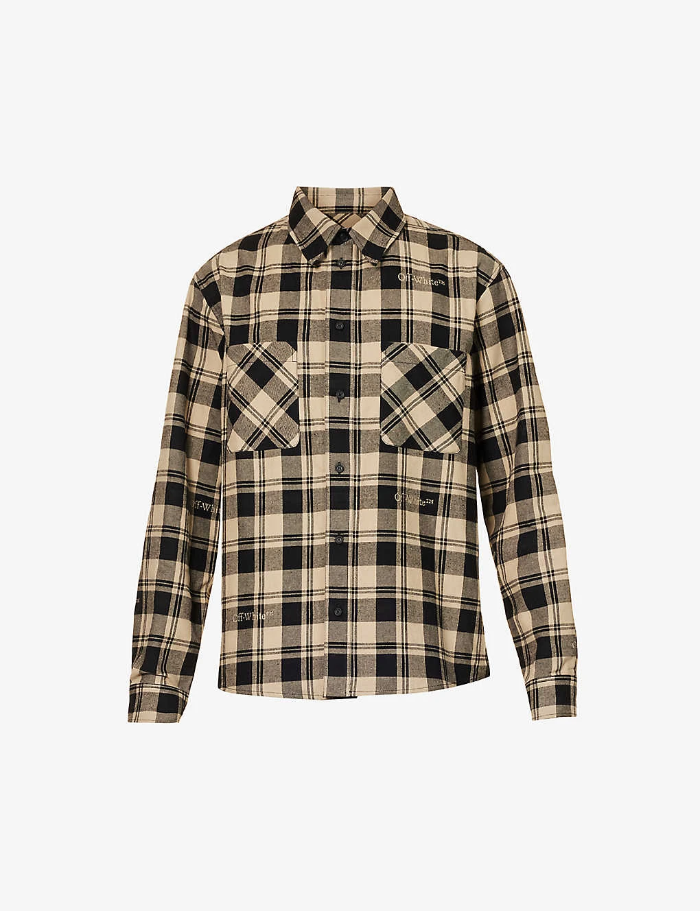 Branded Plaid-patterned Relaxed-fit Cotton Shirt 1 Branded Plaid-patterned Relaxed-fit Cotton Shirt