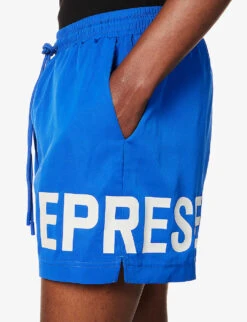 Represent Brand-typography Quick-drying Swim Shorts -Fit & Flow Clothing Sales Store R04167333 COBALT ALT04
