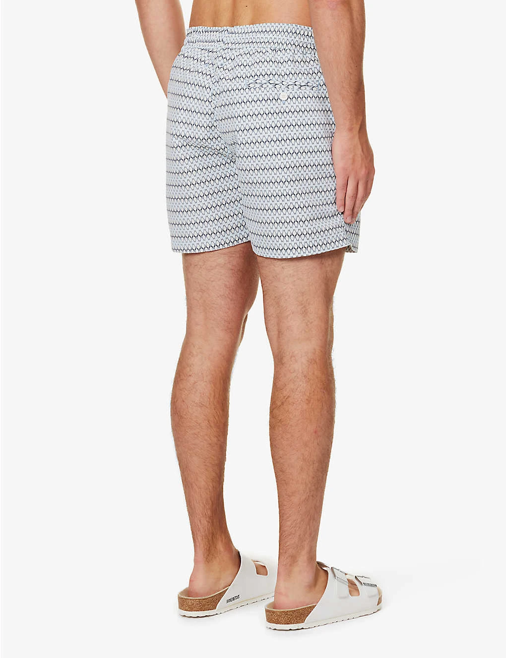 Geometric-print Drawstring-waistband Recycled-polyester Swim Shorts 4 Geometric-print Drawstring-waistband Recycled-polyester Swim Shorts - Image 4