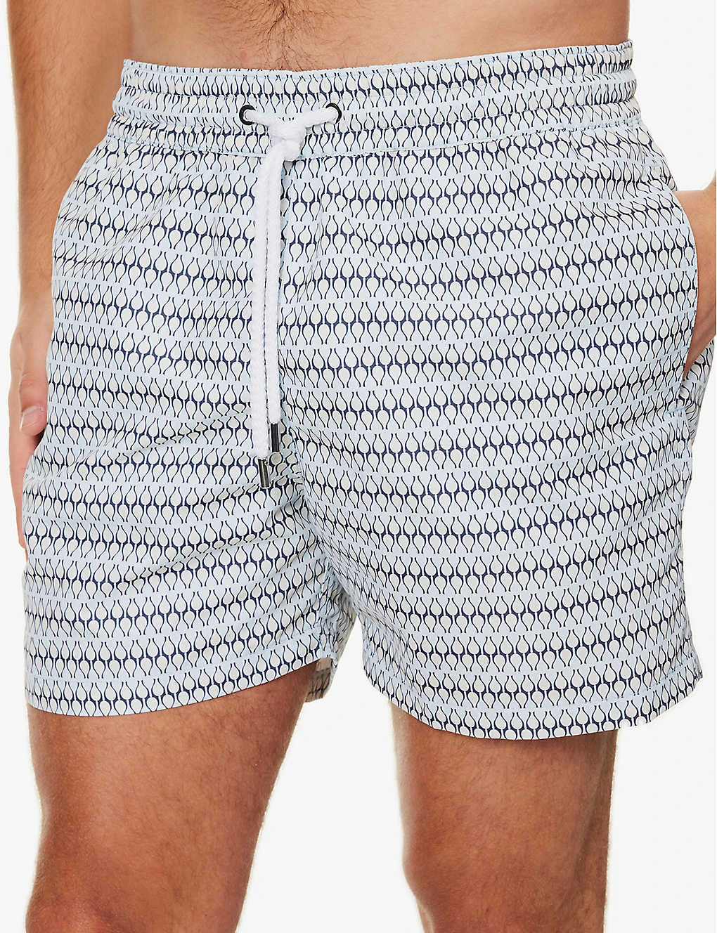 Geometric-print Drawstring-waistband Recycled-polyester Swim Shorts 5 Geometric-print Drawstring-waistband Recycled-polyester Swim Shorts - Image 5