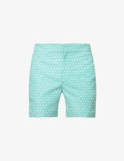 Geometric-print Regular-fit Recycled-polyester Swim Shorts