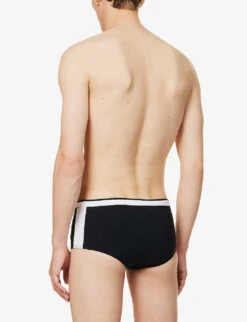 Brand-patch Mid-rise Stretch-woven Swim Briefs -Fit & Flow Clothing Sales Store R04167464 BLACK ALT03