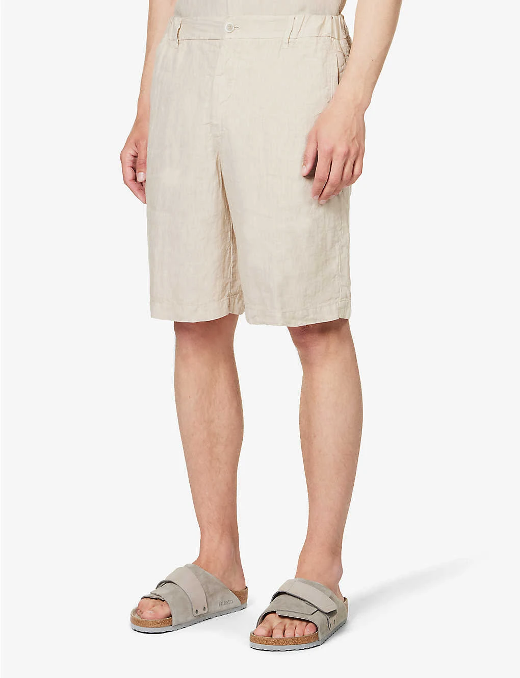 120% Lino Bermuda Pressed-crease High-rise Linen Shorts 3 120% Lino Bermuda Pressed-crease High-rise Linen Shorts - Image 3